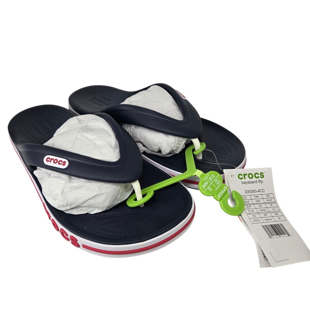 Crocs Bayaband Flip Flop Unisex Mens 5 Womens 7 Thong Casual Sandals 205393-4CC